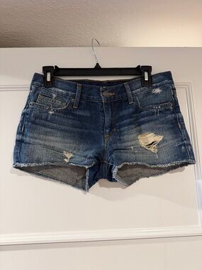 Michael Kors Distressed Denim Jean Shorts - Blue